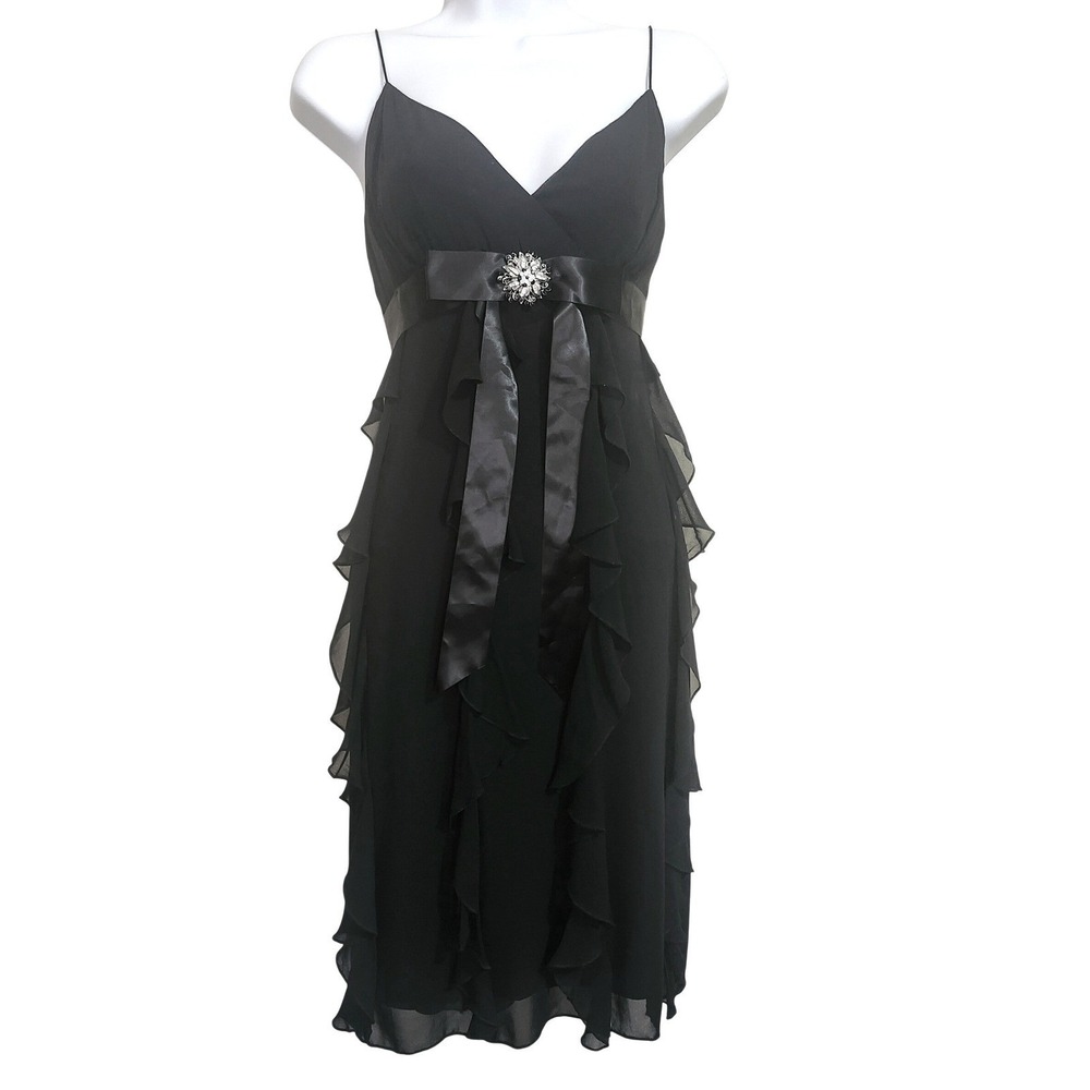 Scarlett Black Ruffle Baby Doll Cocktail Dress Size 12 Fairy Whimsigoth Vintage